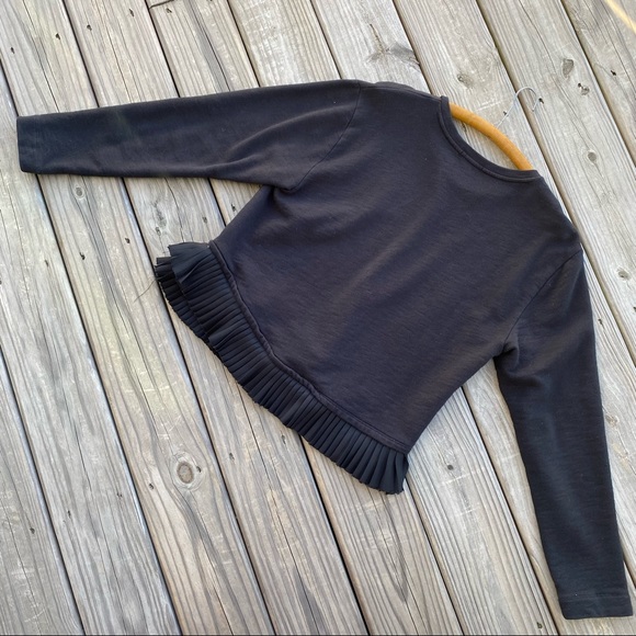 J. Crew  Pleated Ruffle Hem Peplum Long Sleeve Top - Picture 7 of 9